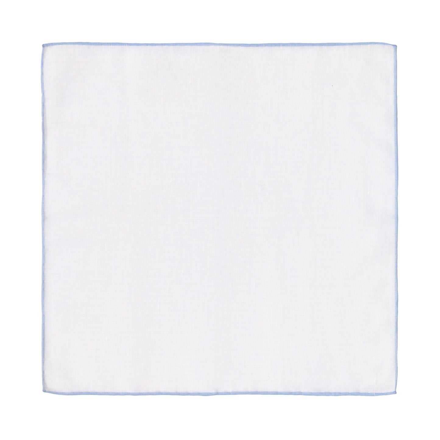 Simonnot Godard Cotton Blend Pocket Square in White with Blue Edges - SARTALE