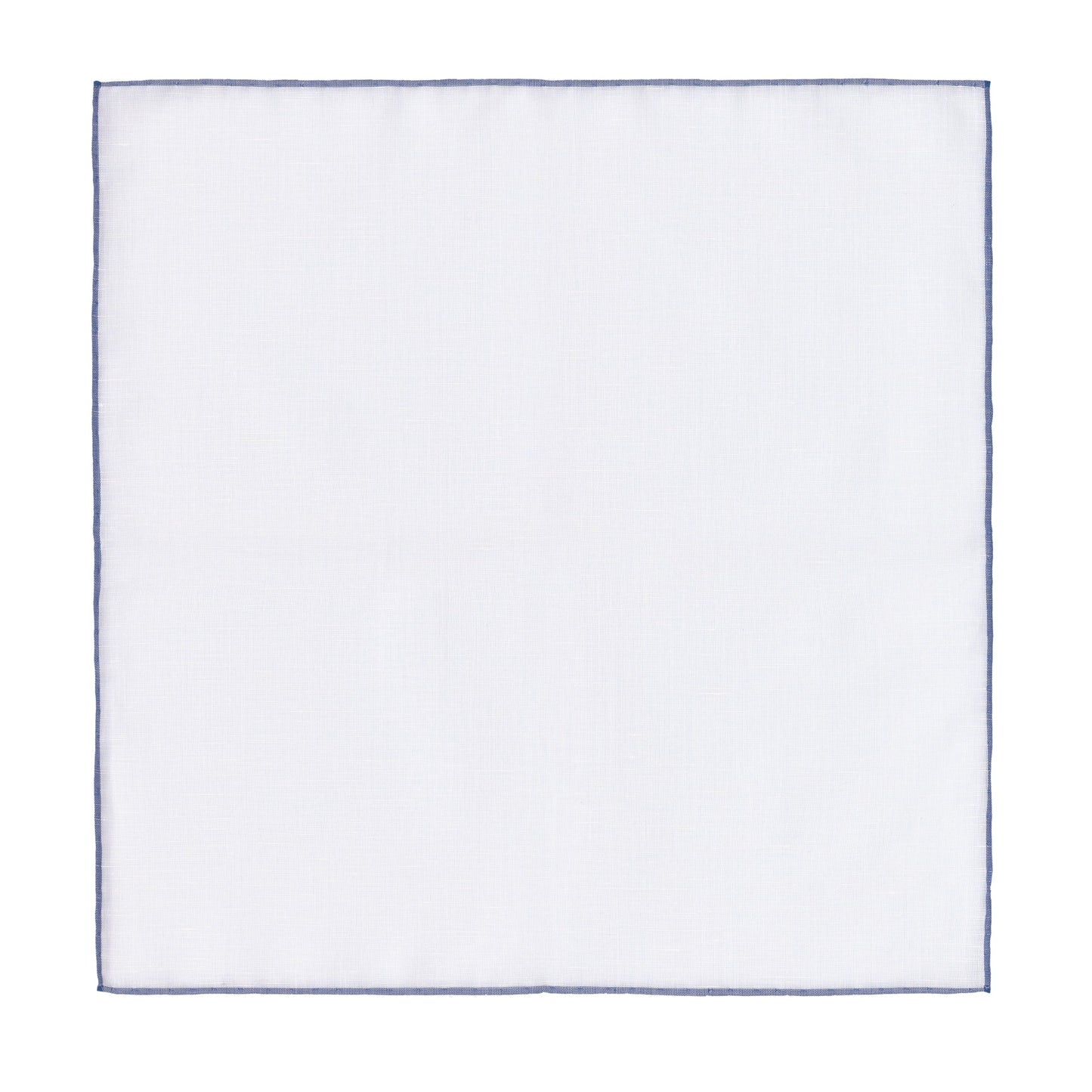 Simonnot Godard Cotton Blend Pocket Square in White with Blue Edges - SARTALE