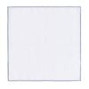 Simonnot Godard Cotton Blend Pocket Square in White with Blue Edges - SARTALE