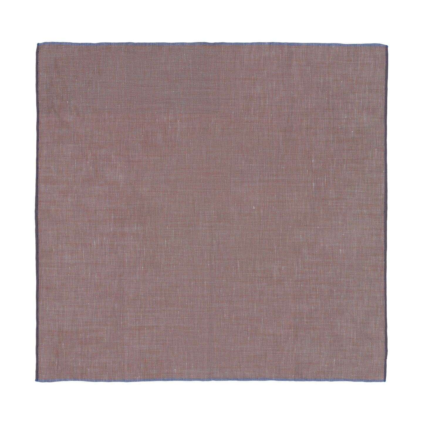 Simonnot Godard Cotton - Linen Pocket Square in Brown and Blue - SARTALE