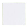 Simonnot Godard Cotton - Linen Pocket Square in White and Light Green - SARTALE