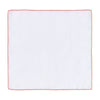 Simonnot Godard Cotton - Linen Pocket Square in White and Orange - SARTALE