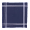 Simonnot Godard Cotton Pocket Square in Dark Blue with White Stripes - SARTALE