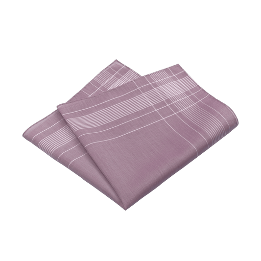 Simonnot Godard Cotton Pocket Square in Purple and White - SARTALE