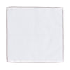 Simonnot Godard Cotton Pocket Square in White with Brown Edges - SARTALE