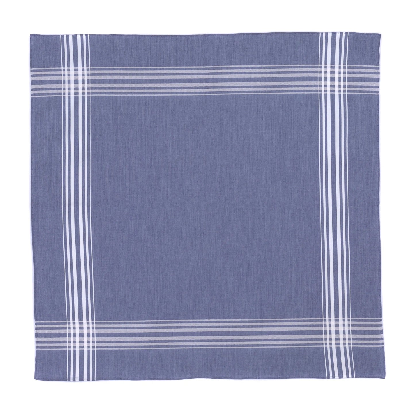 Simonnot Godard Striped Cotton Pocket Square in Light Blue - SARTALE