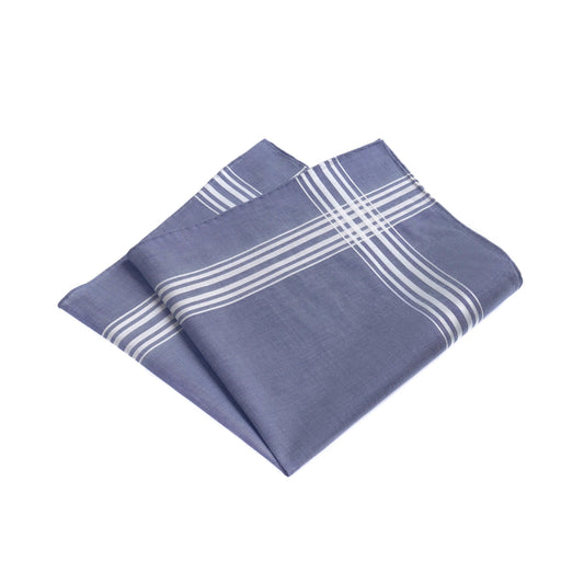 Simonnot Godard Striped Cotton Pocket Square in Light Blue - SARTALE