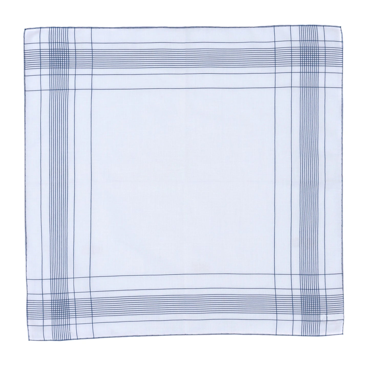 Simonnot Godard Striped Cotton Pocket Square in White - SARTALE