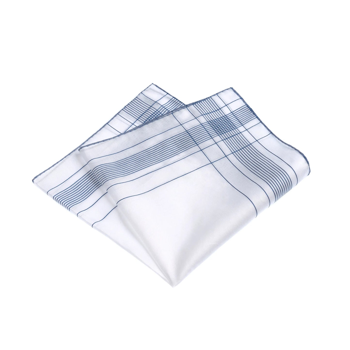 Simonnot Godard Striped Cotton Pocket Square in White - SARTALE