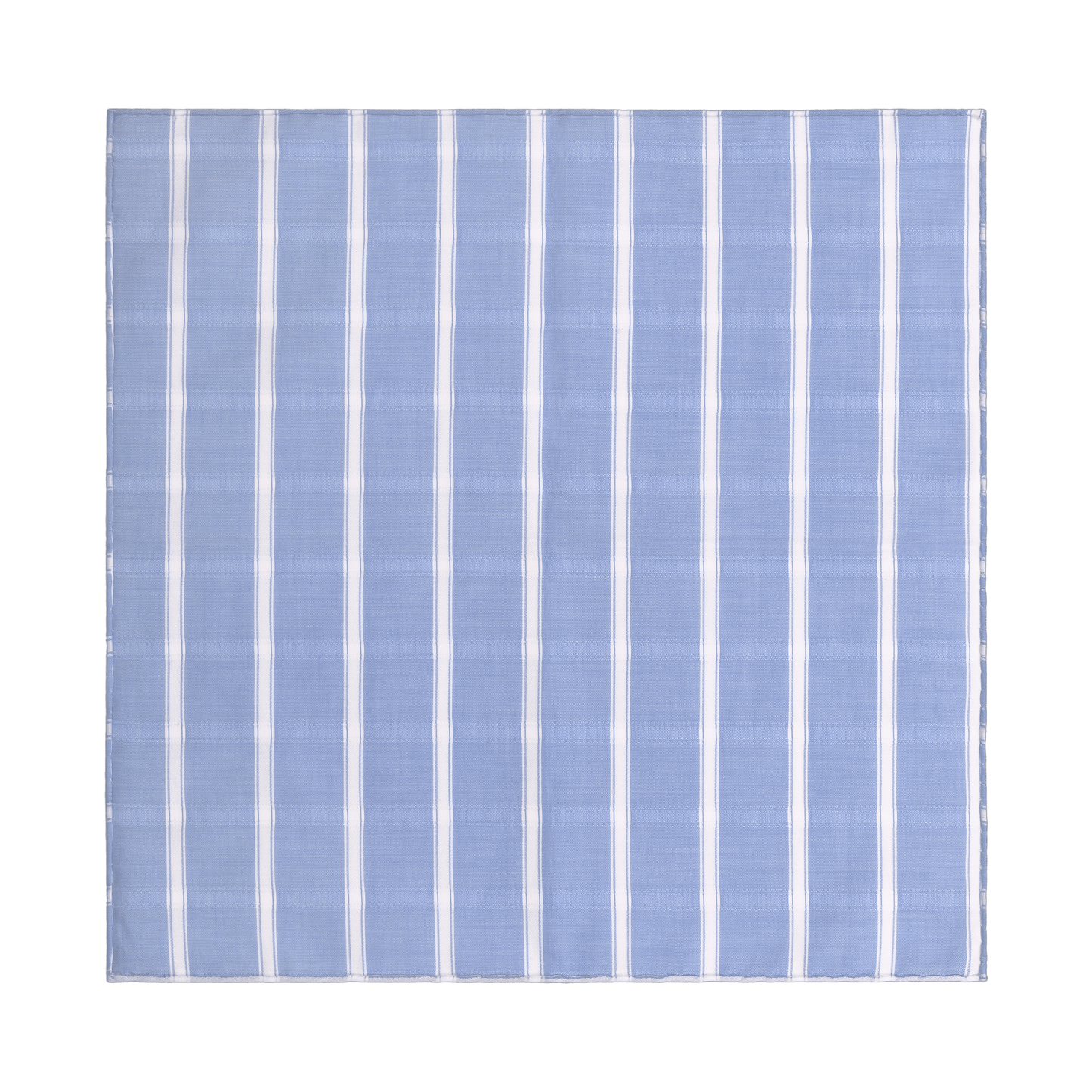 Simonnot Godard Windowpane Cotton Pocket Square in Light Blue - SARTALE