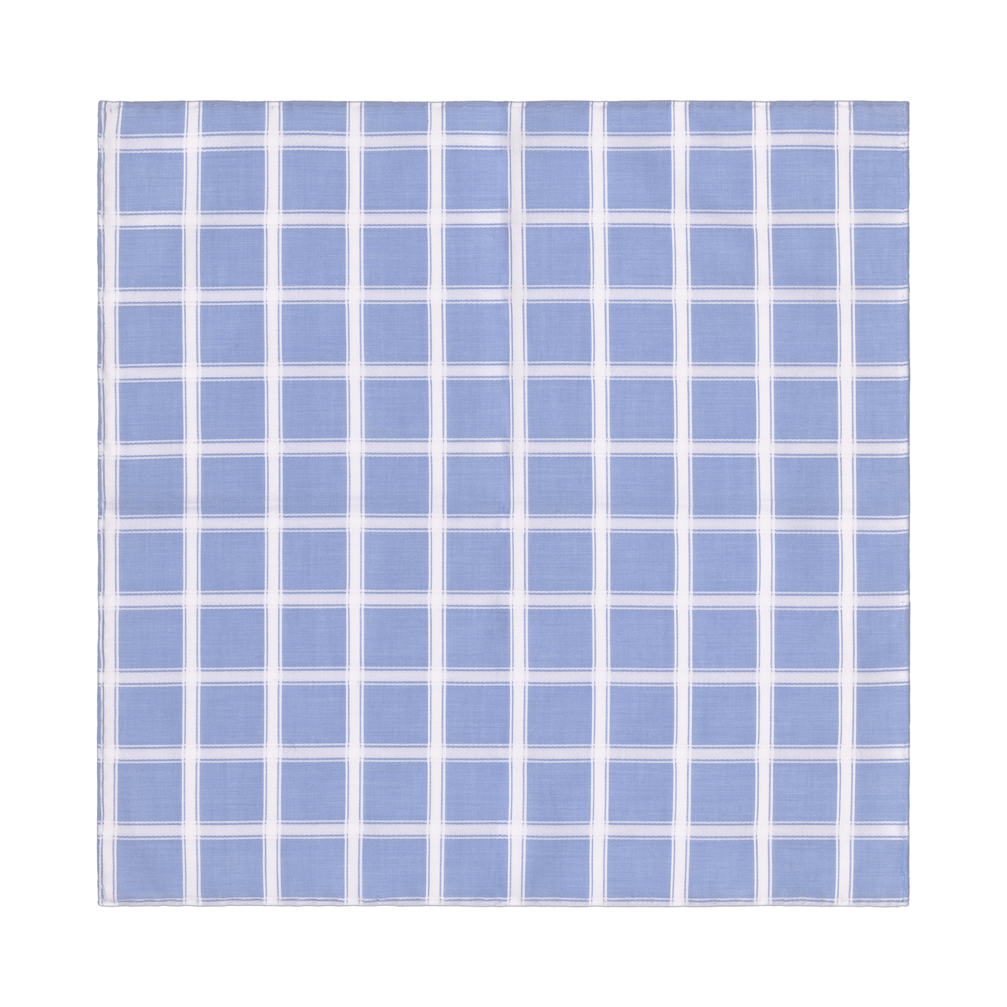 Simonnot Godard Windowpane Cotton Pocket Square in Light Blue - SARTALE