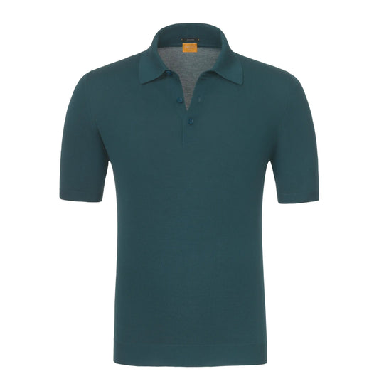 Svevo Slim - Fit Cotton Pine Green Polo Shirt - SARTALE