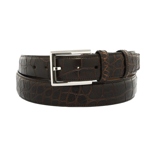 Tardini Alligator Leather Belt in Brown - SARTALE