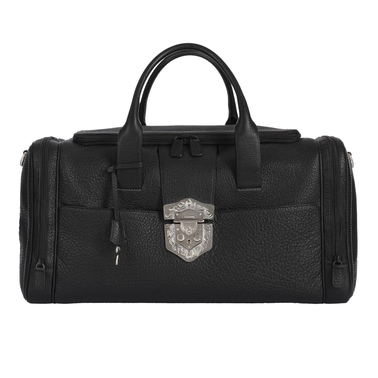 Tardini Smooth Leather Travel Bag in Black - SARTALE