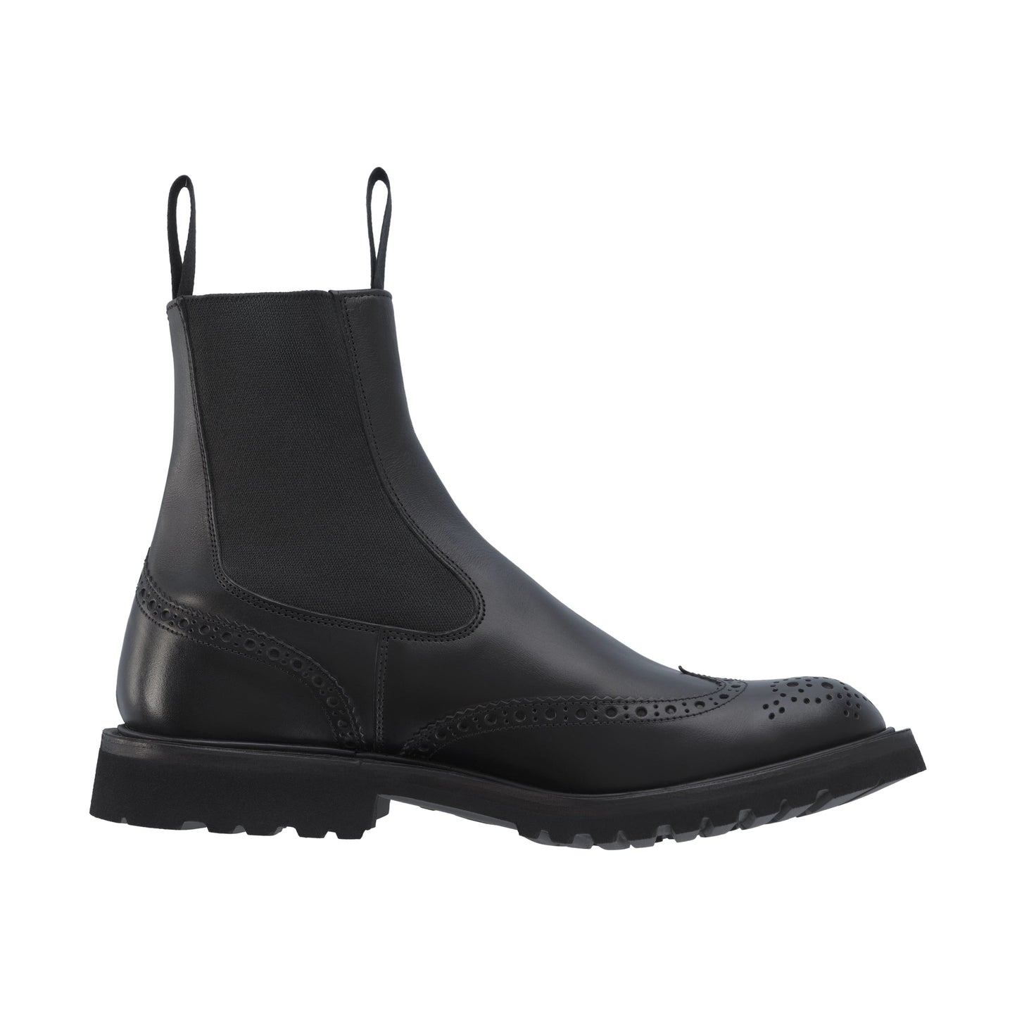 Tricker's "Henry" Leather Slip - On Chelsea Boots in Black - SARTALE