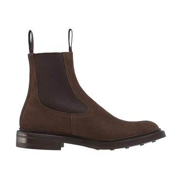 Tricker's "Stephen" Suede Slip - On Chelsea Boots in Coffee - SARTALE