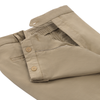 Slim-Fit Cotton Trousers in Light Beige