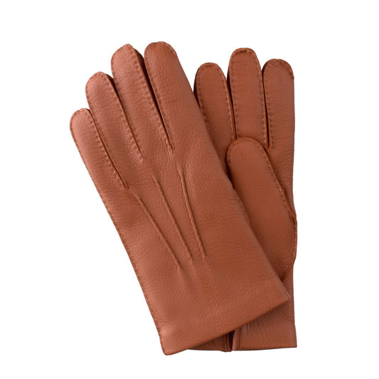 Mario Portolano Cashmere-Lined Leather Gloves in Brick Red - SARTALE
