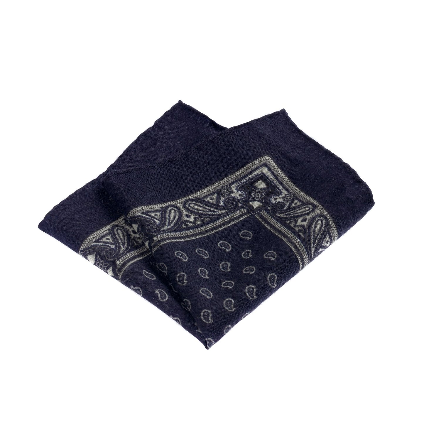 Finamore Paisley-Print wool and Cashmere-Blend Pocket Square - SARTALE