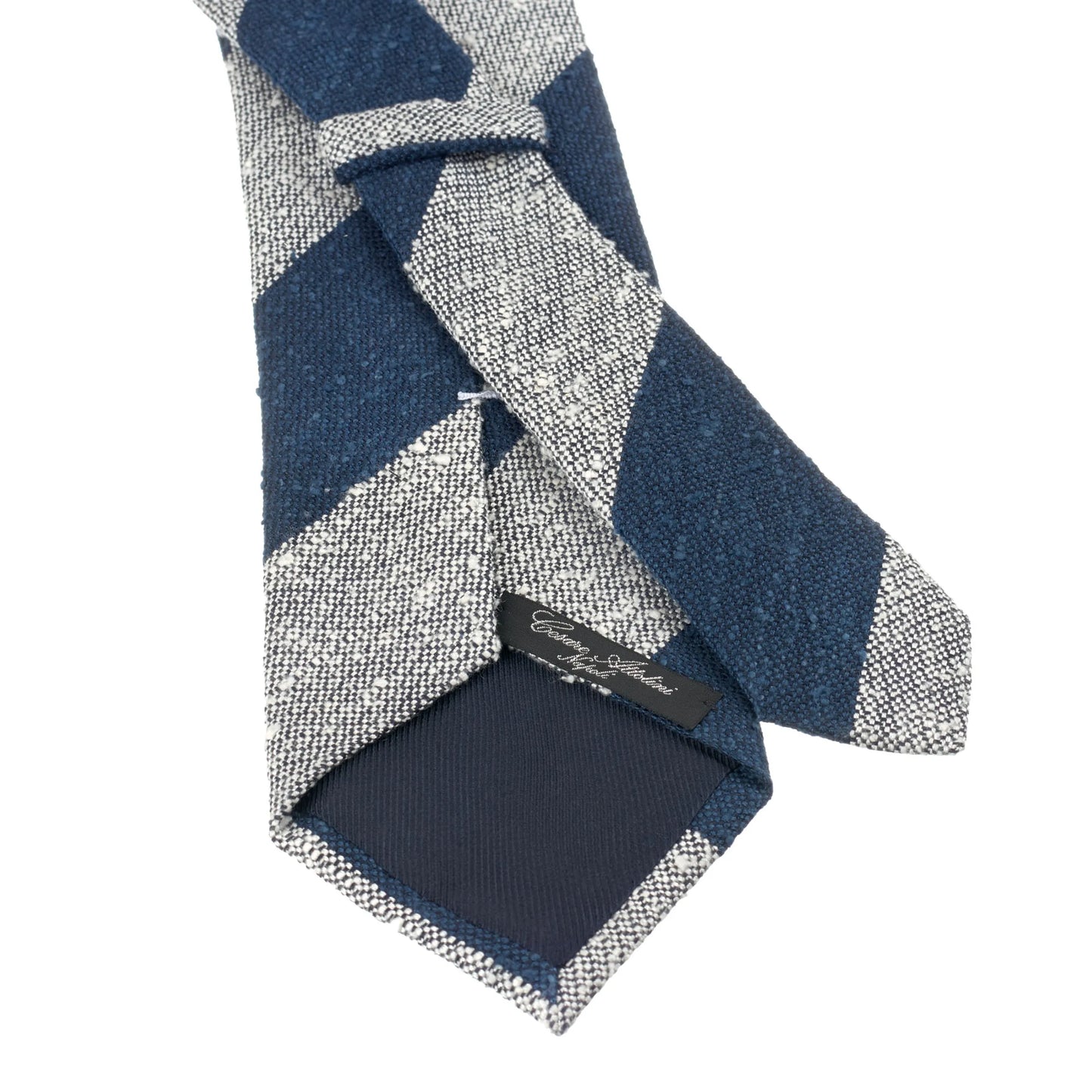 Regimental Textured Silk and Cotton-Blend Tie in Blue and White
