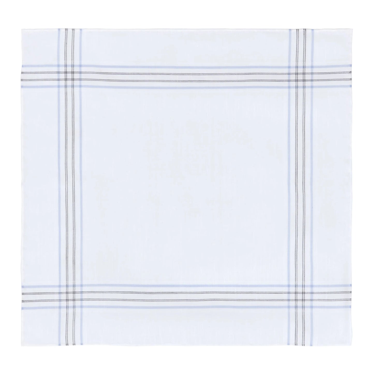 Striped Cotton White Pocket Square