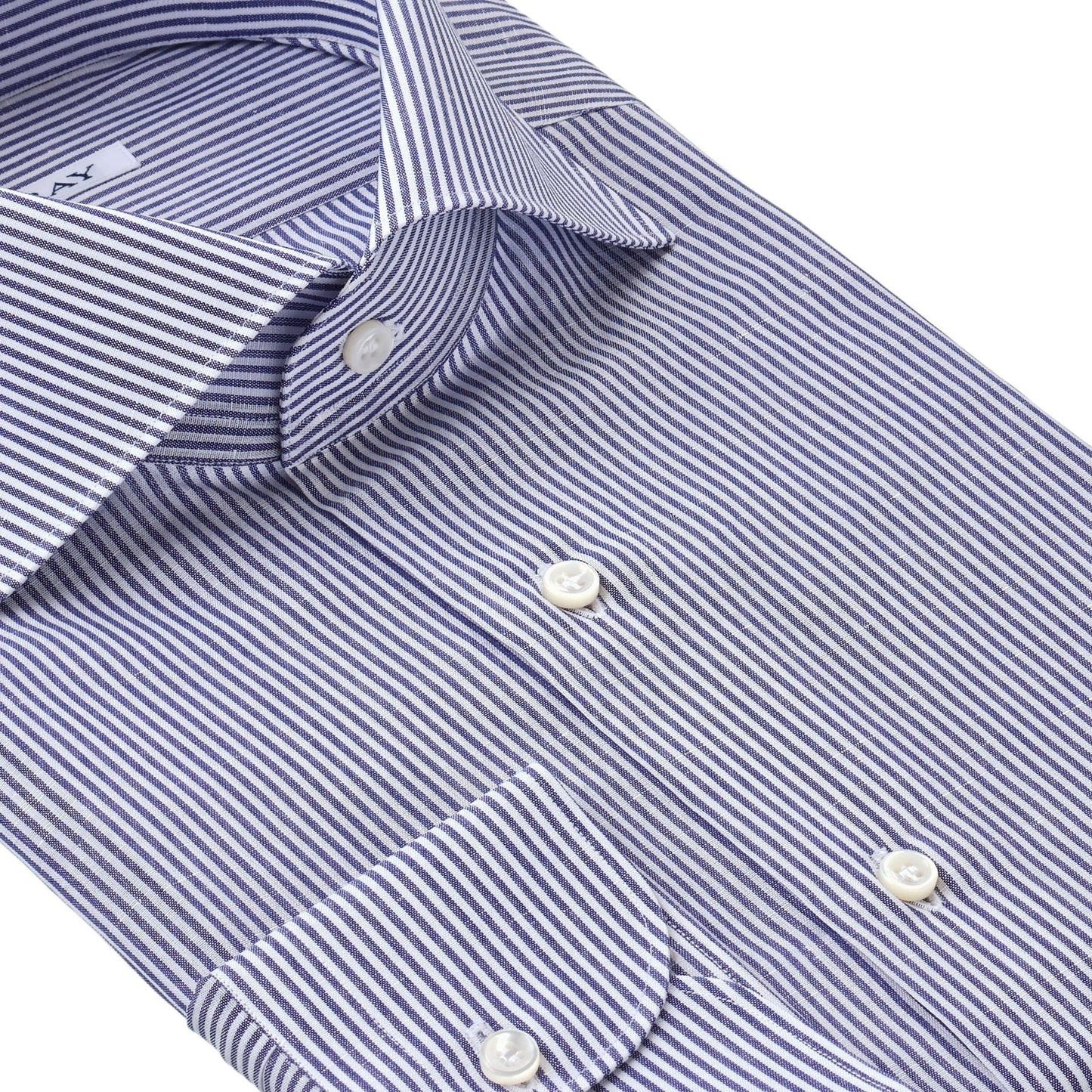 Fray Regular-Fit Cotton and Linen-Blend Striped Shirt in White and Blue - SARTALE