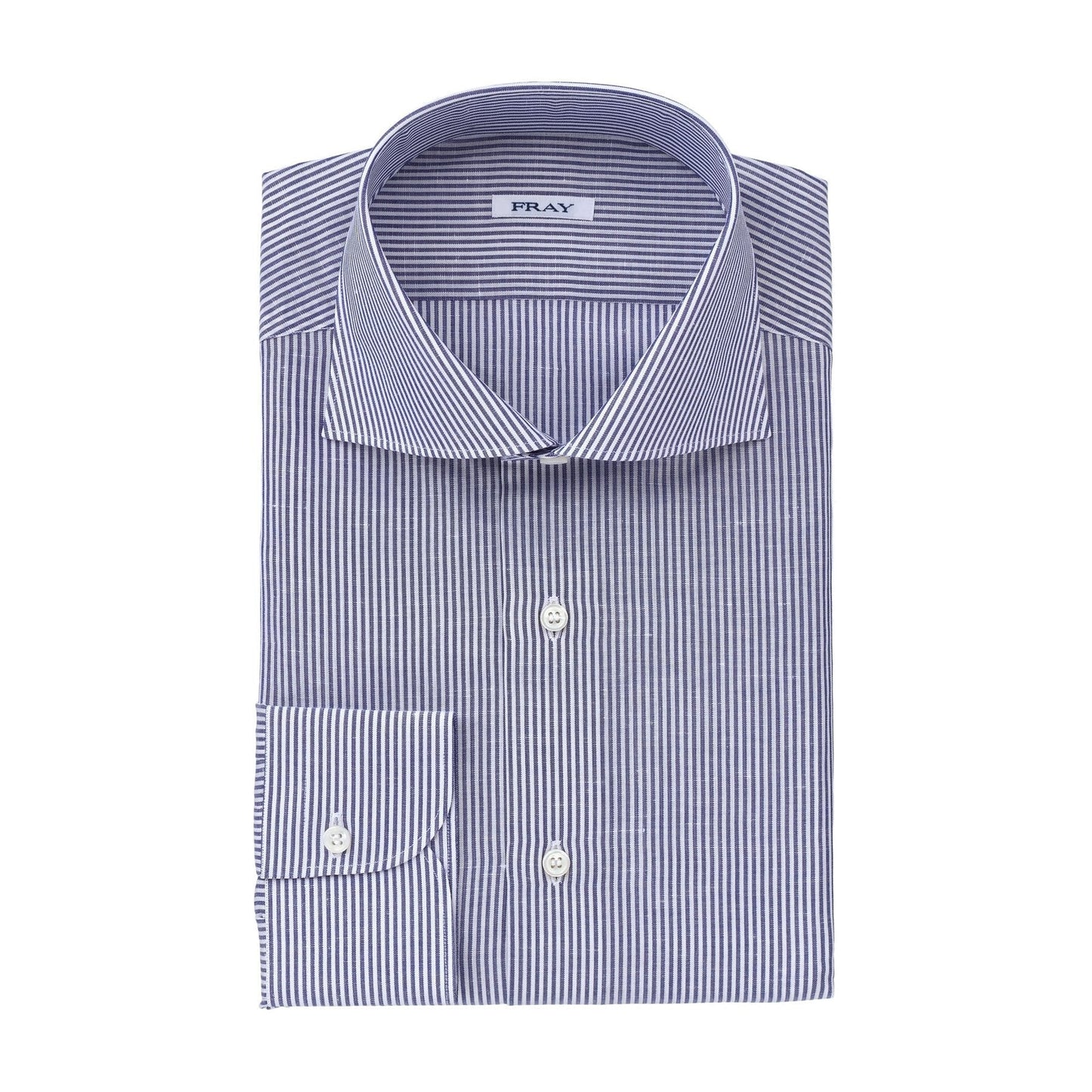 Fray Regular-Fit Cotton and Linen-Blend Striped Shirt in White and Blue - SARTALE