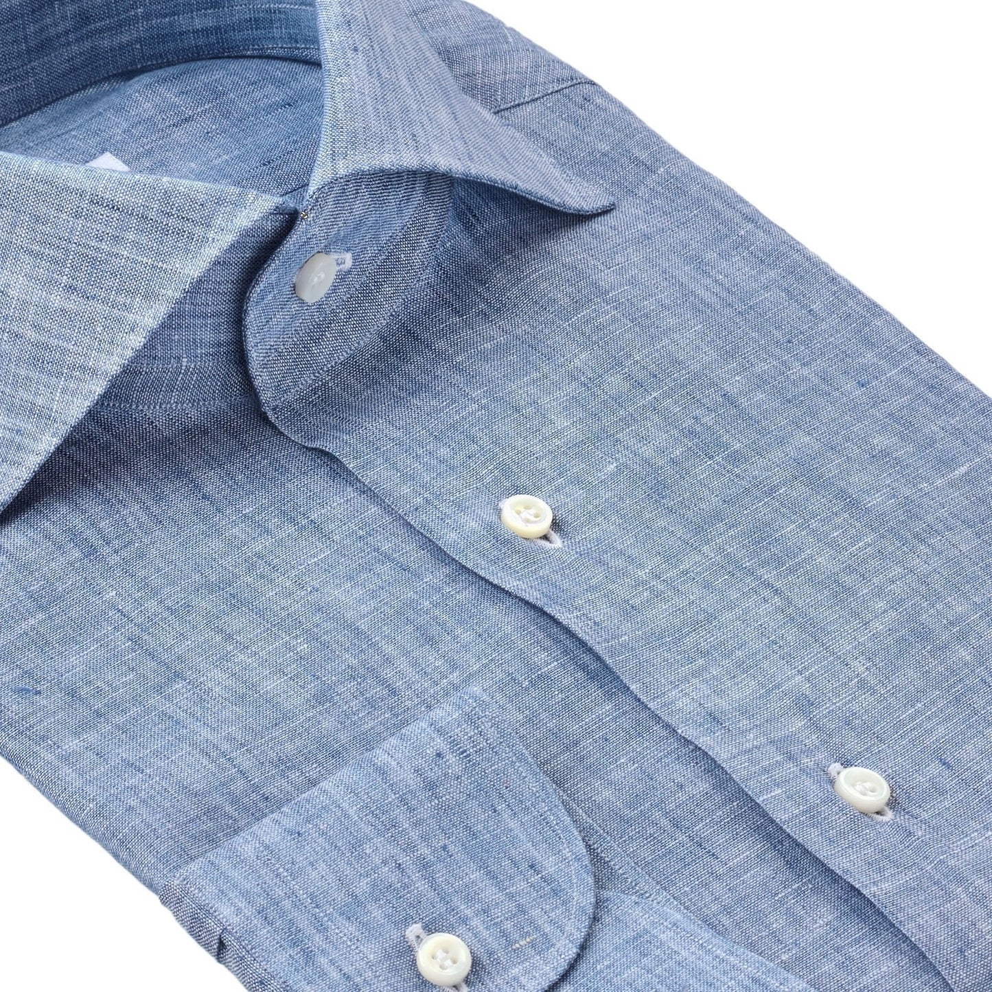 Fray Regular-Fit Linen Light Shirt in Blue - SARTALE