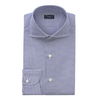 Finamore Checked Cotton Shirt in Blue and White - SARTALE