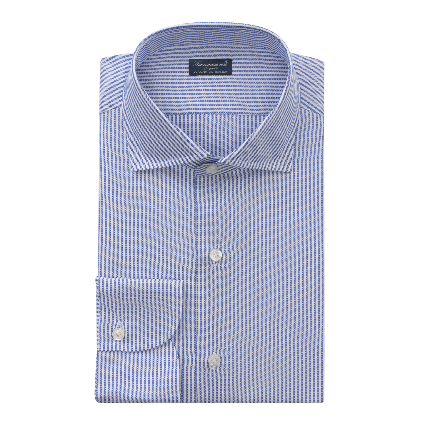 Finamore Pinstriped Cotton Shirt in Blue - SARTALE