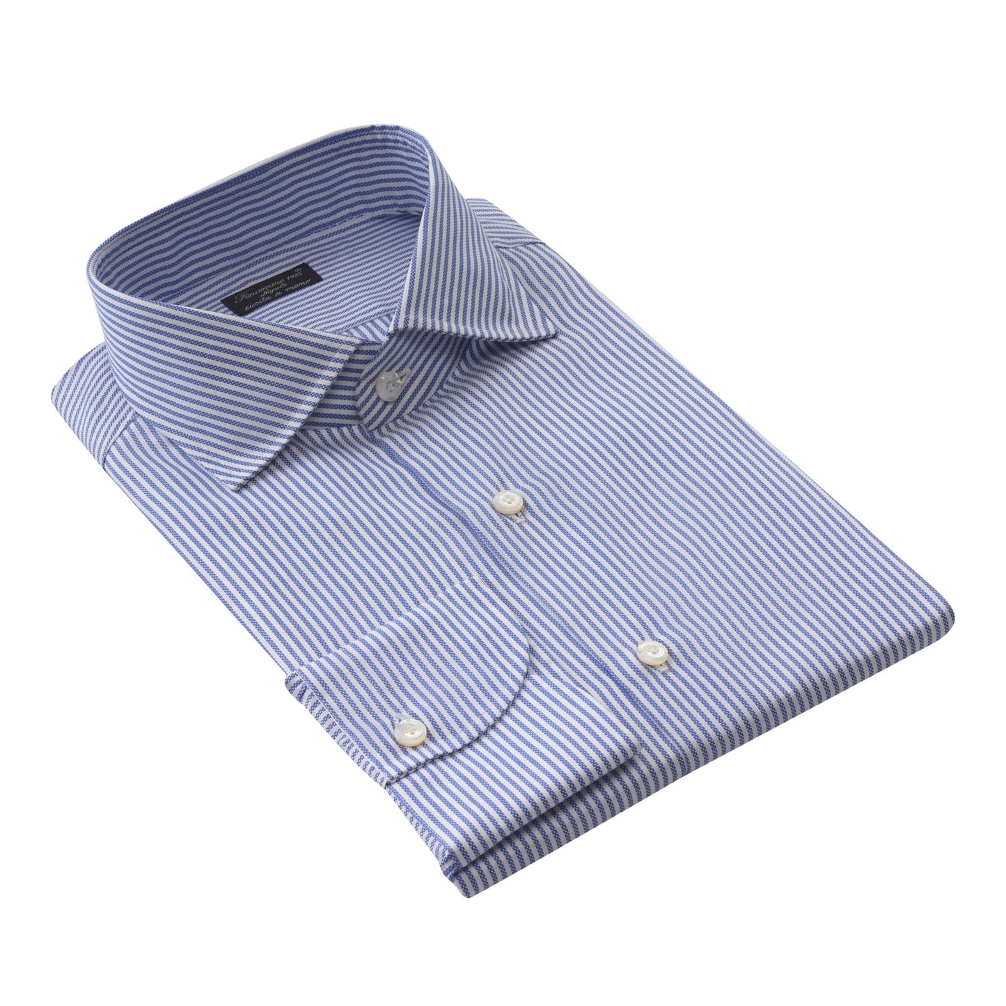 Finamore Pinstriped Cotton Shirt in Blue - SARTALE