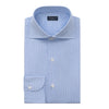 Finamore Checked Classic Napoli Shirt in Sky Blue - SARTALE