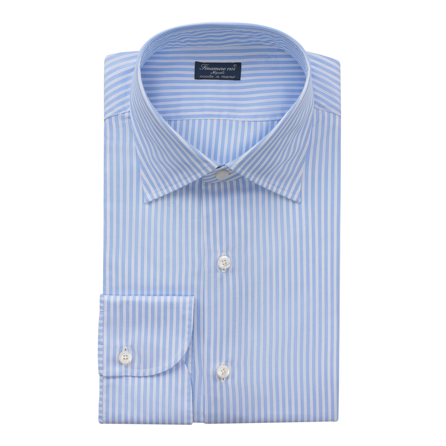 Finamore Multi Striped Cotton Shirt in Light Blue - SARTALE