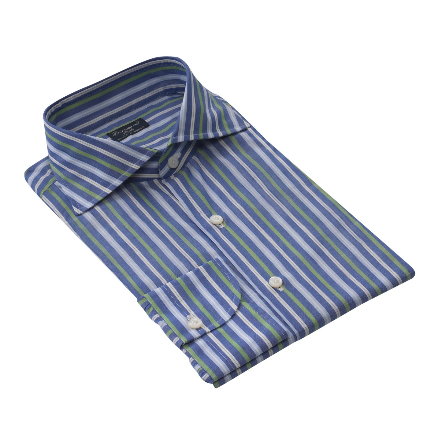 Finamore Multicolor Striped Cotton and Linen-Blend Shirt - SARTALE