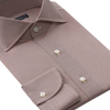 Finamore Plain Alumo-Cotton Shirt in Brown - SARTALE