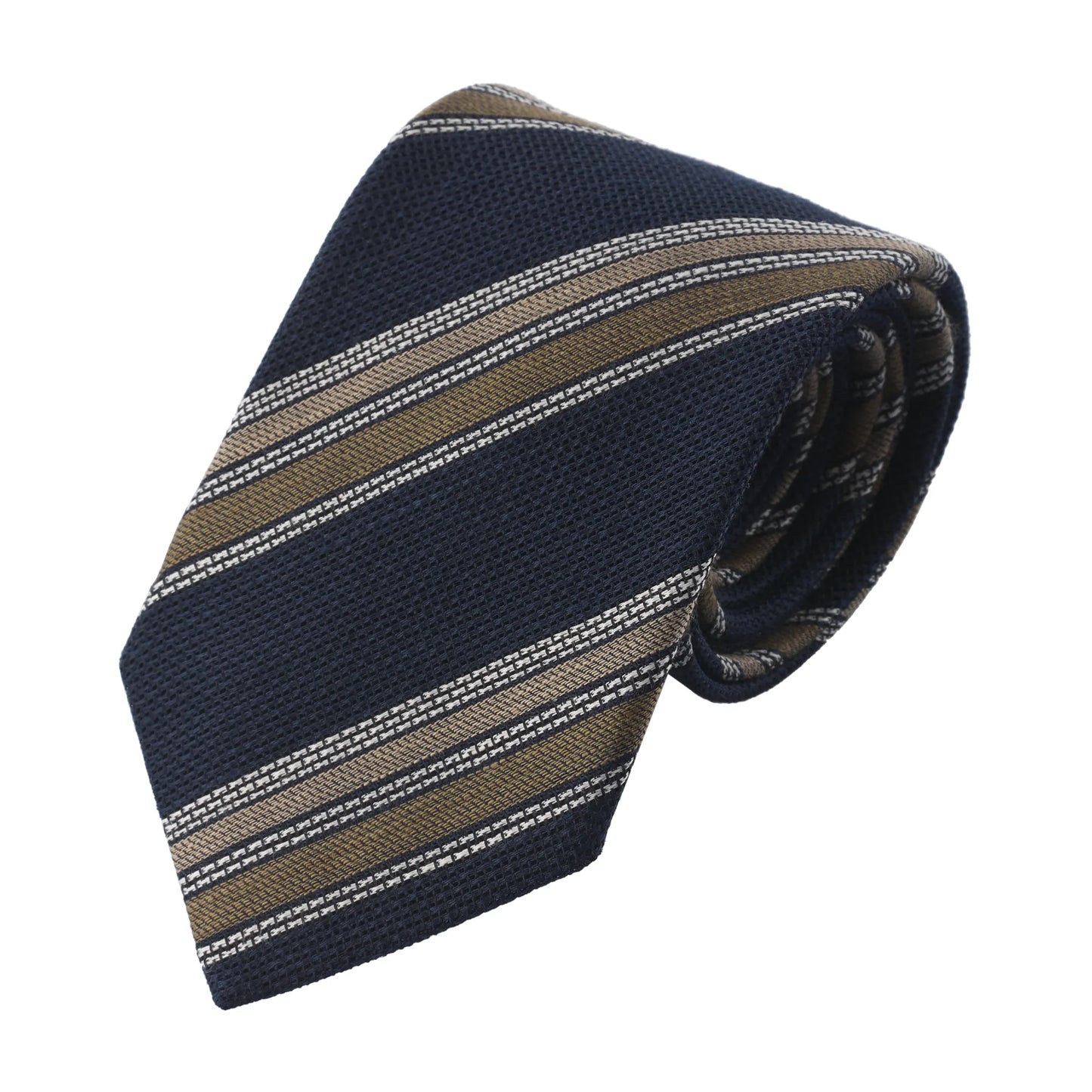 Regimental Grenadine Linen and Silk-Blend Tie