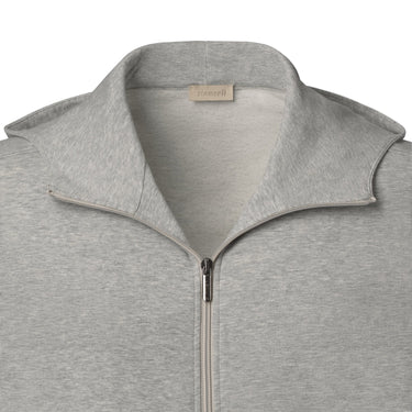 Zimmerli Cotton Zip-Up Hoodie in Light Grey - SARTALE
