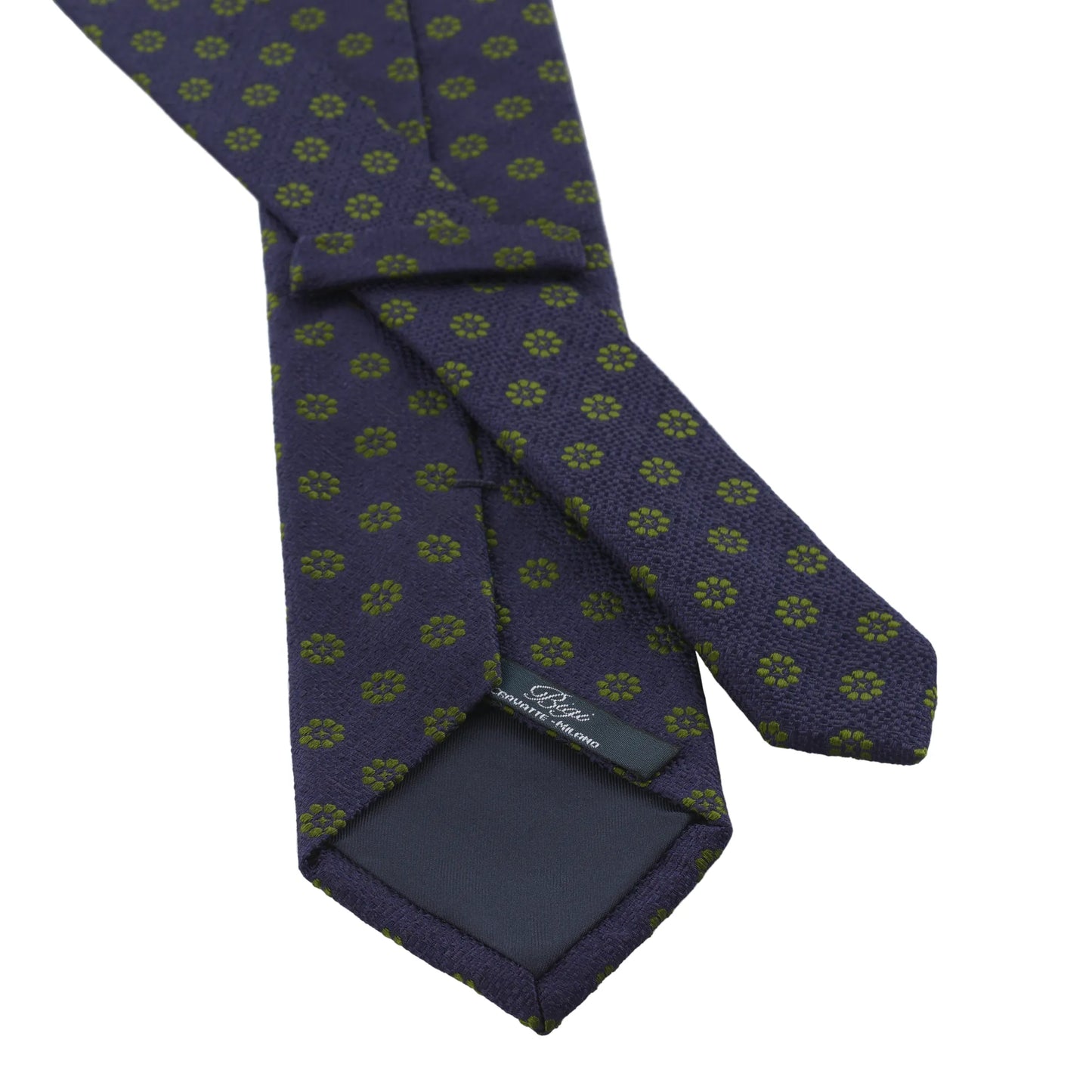 Woven Silk Blue Tie with Floral Pattern