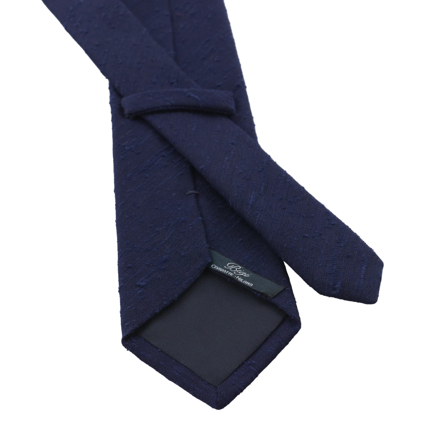 Shantung Lined Silk-Blend Tie in Navy Blue