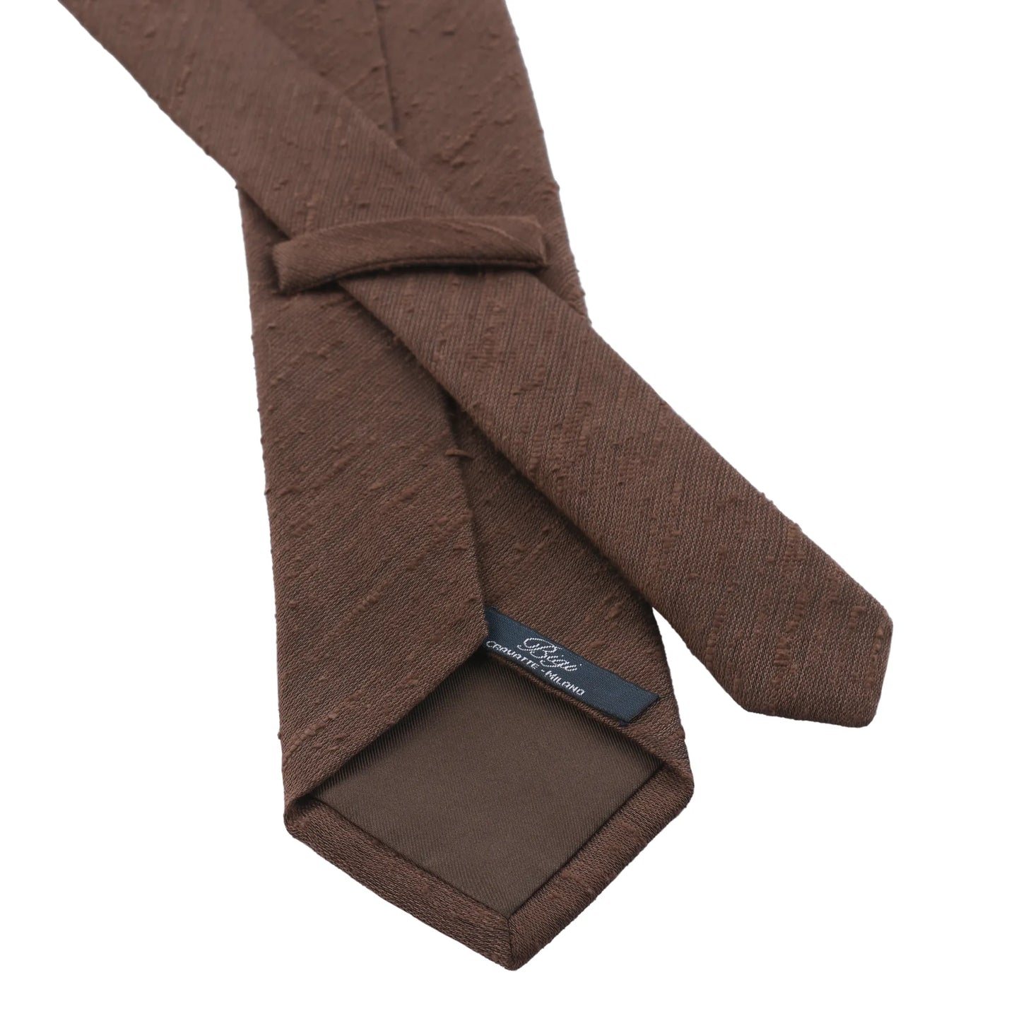 Shantung Lined Silk-Blend Tie in Solid Brown
