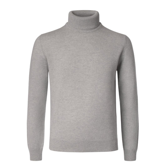 Luigi Borrelli Turtleneck Virgin Wool and Cashmere-Blend Sweater in Grey - SARTALE