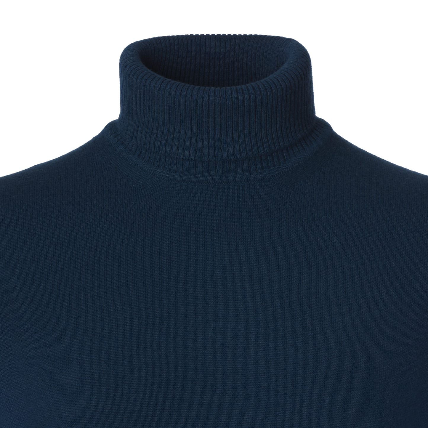 Luigi Borrelli Turtleneck Virgin Wool and Cashmere-Blend Sweater in Navy Blue - SARTALE