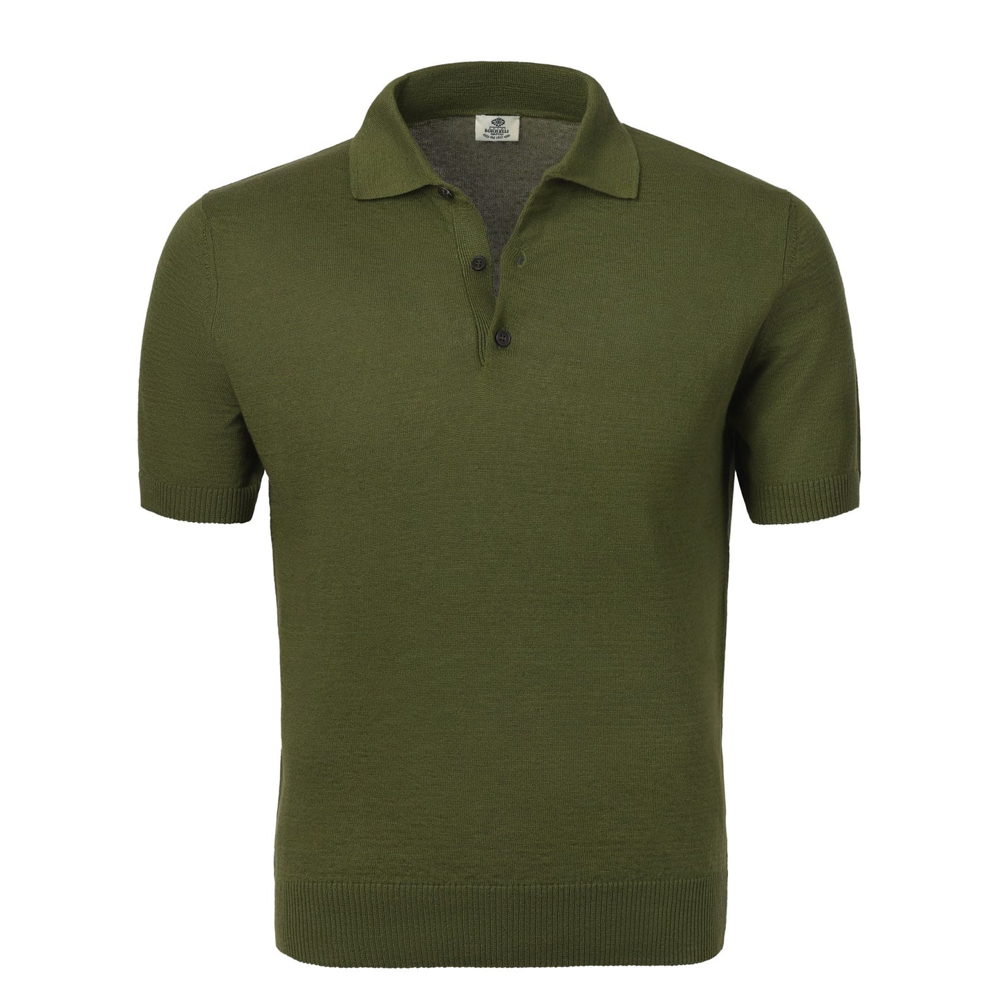 Luigi Borrelli Linen and Cotton-Blend Green Polo Shirt - SARTALE