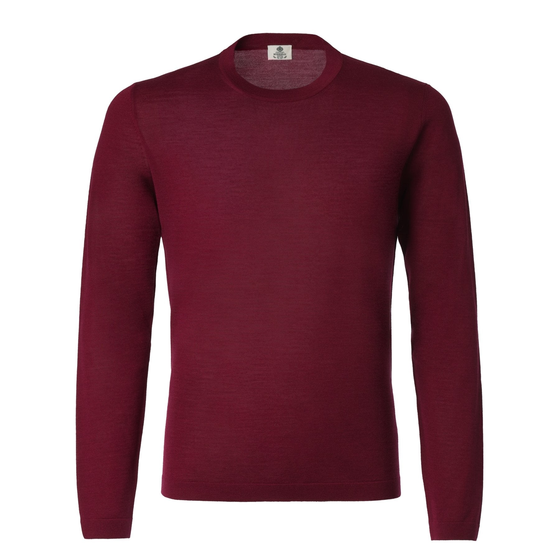 Crew-Neck Virgin Wool, Silk and Cashmere-Blend Sweater in Burgundy