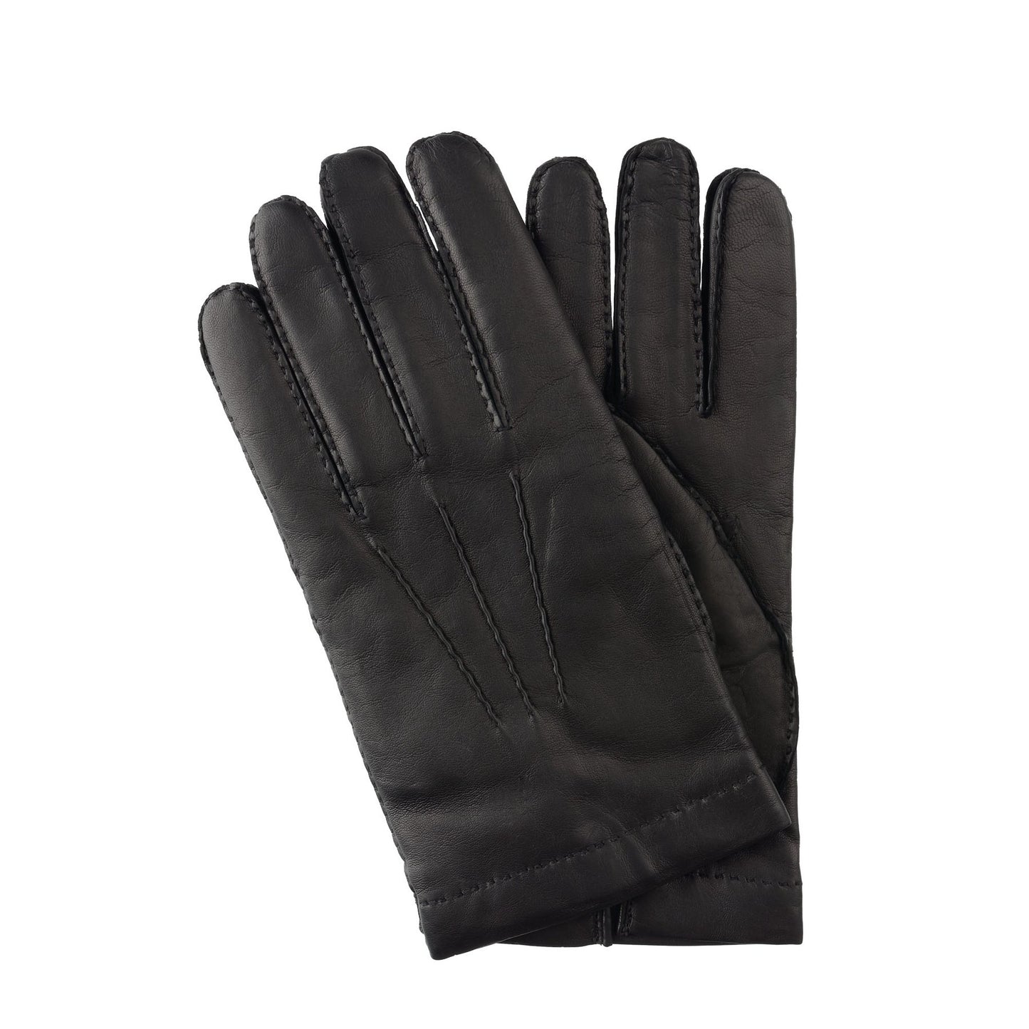Malo Cashmere-Lined Leather Gloves in Black - SARTALE