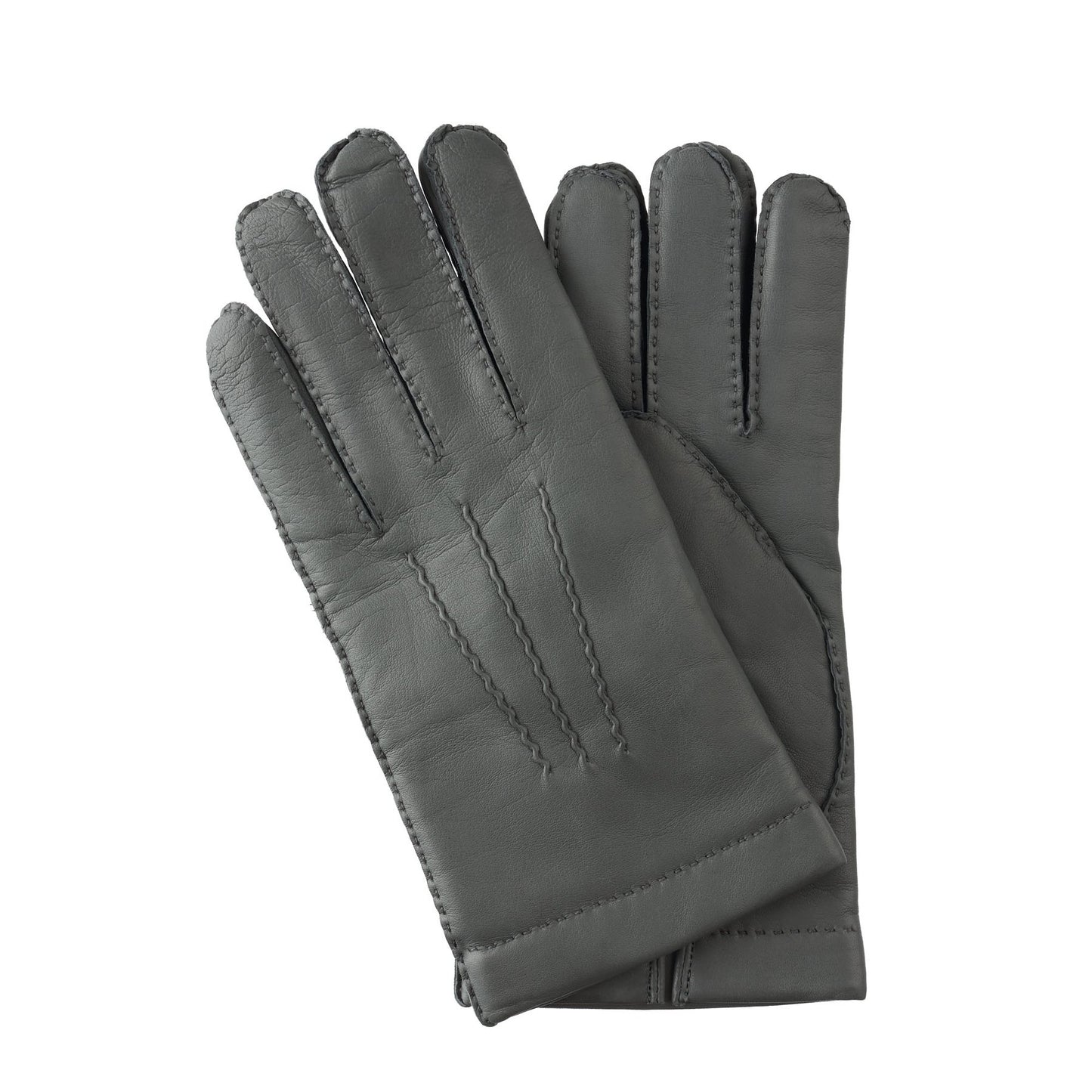 Malo Cashmere-Lined Leather Gloves in Grey - SARTALE