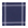 Striped Cotton Pocket Square in Dark Blue