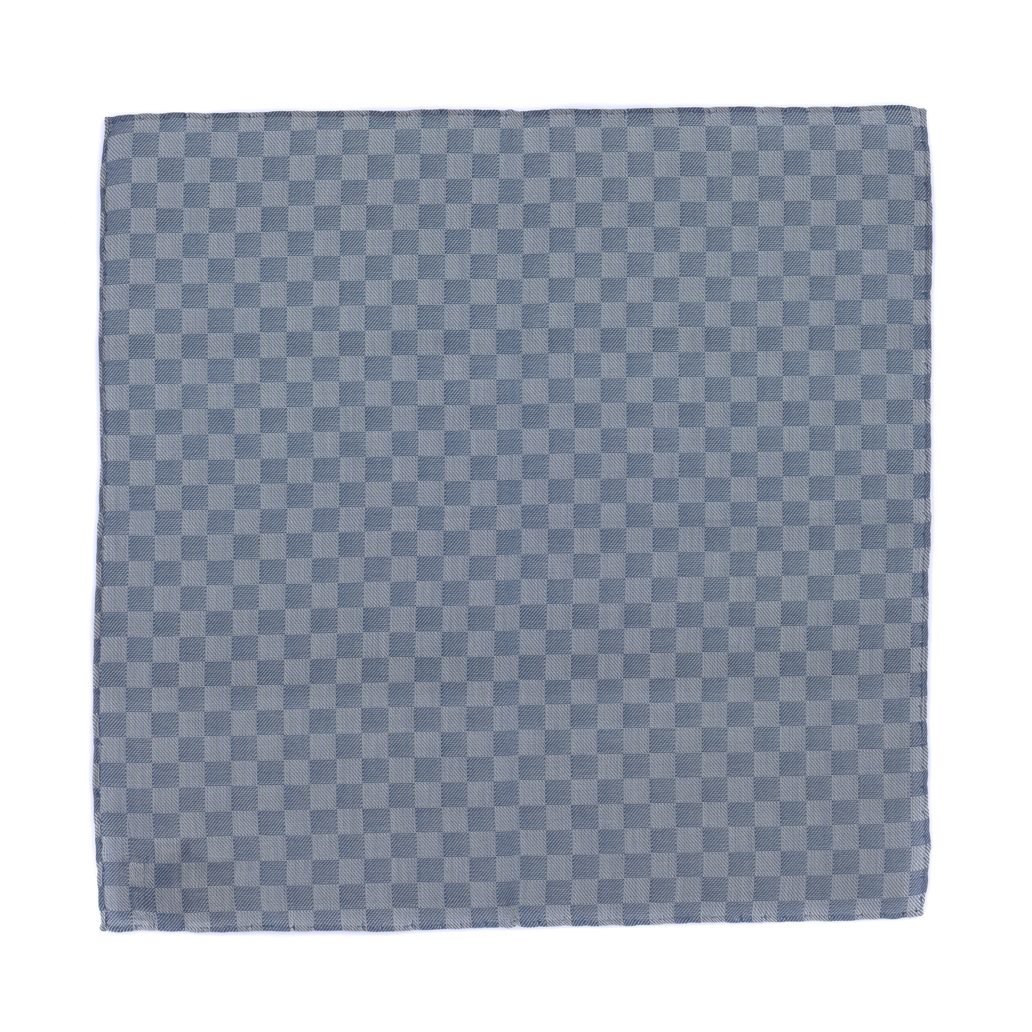 Checked Silk and Cotton-Blend Pocket Square in Ocean Blue