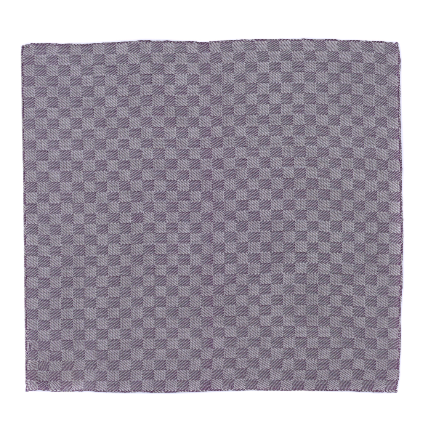 Checked Silk and Cotton-Blend Pocket Square in Purple