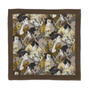 Printed Linen Pocket Square in Brown